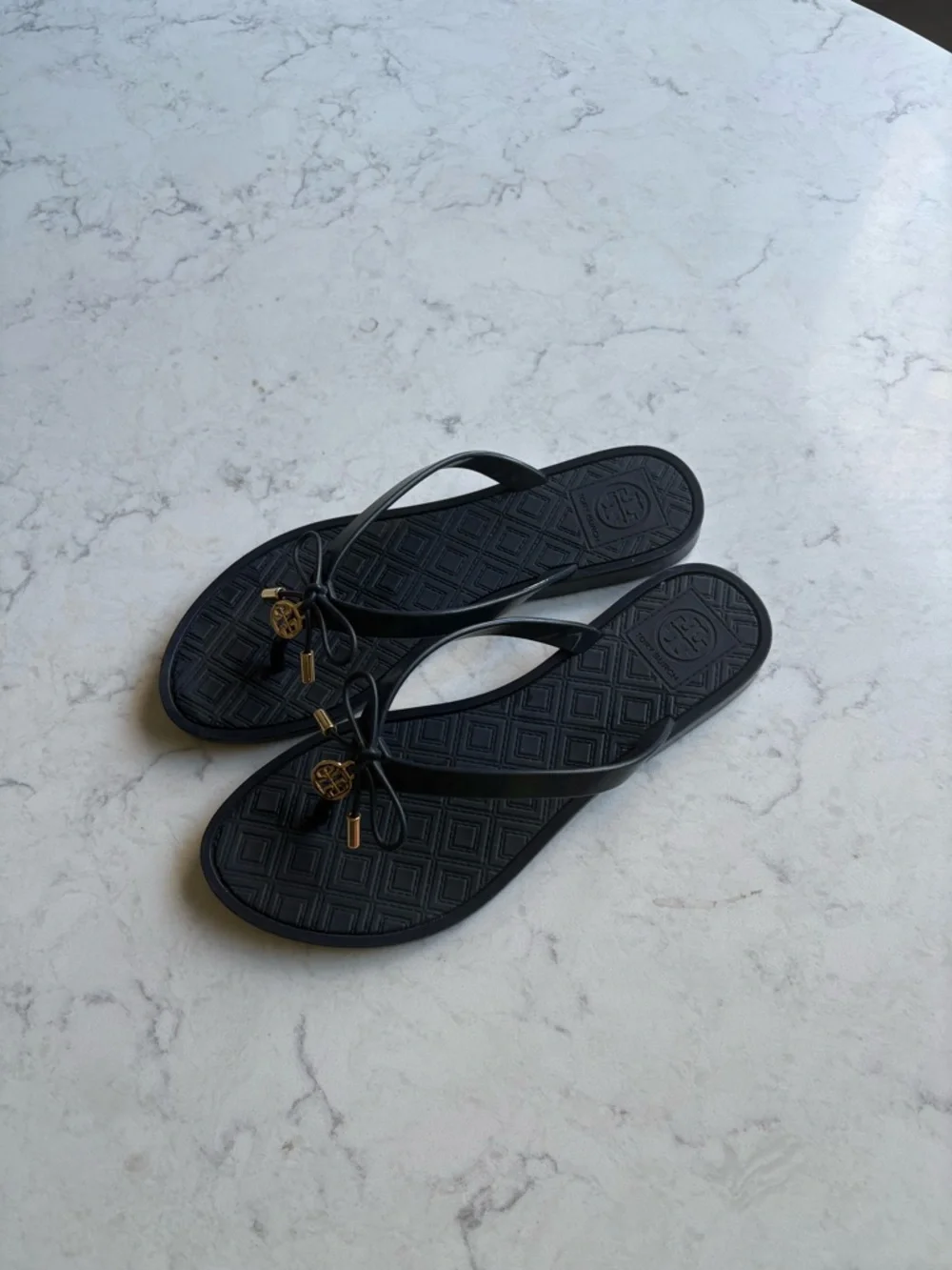 Tory Burch Black Jelly Flip Flops